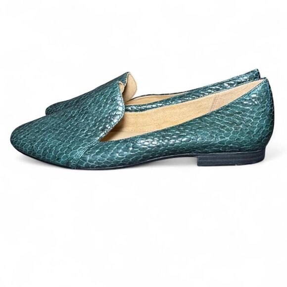 Naturalizer Women’s Size 9 Loafers Green Snake Print Leather Comfort Flats - Picture 3 of 8